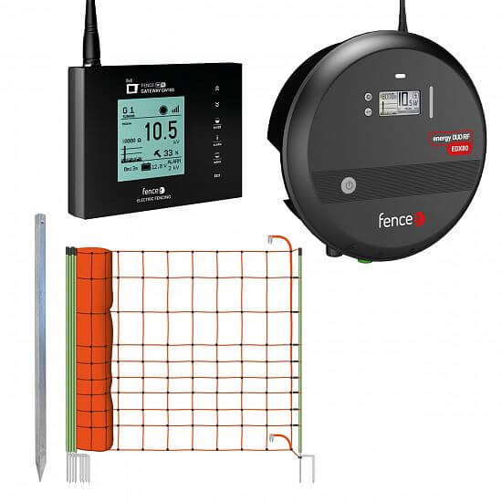 Zestaw elektrycznego pastucha ochroną przed wilkiem, rysiem - RF elektryzator 8 J - WiFi Gateway - sieć 50 m