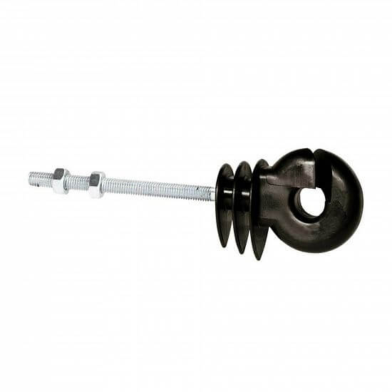 Izolator do pastucha, okrągły do lin, linek, taśm, śruba 97 mm, gwint metryczny M6 - 10 szt.