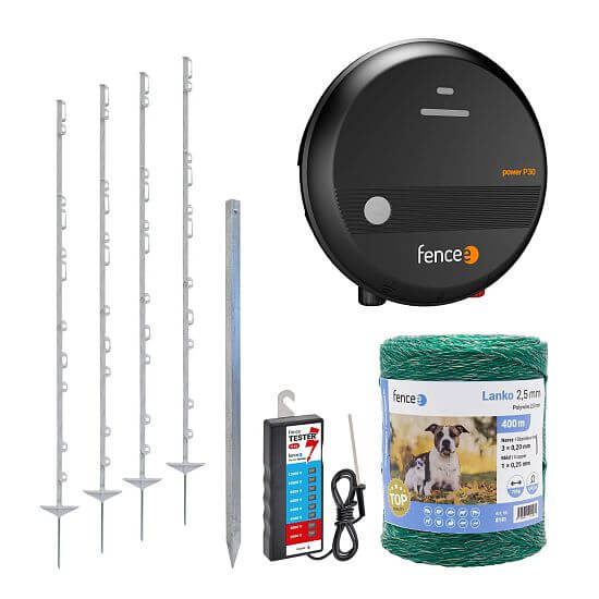 Zestaw ogrodzenia elektrycznego dla bydła, zwierzyny łownej, trzody chlewnej, owiec i kóz - elektryzator - linka 400 m