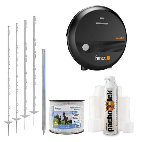 Zestaw ogrodzenie zapachowe i elektryczny pastuch przeciwko zwierzętom łownym - elektryzator - taśma 200 m