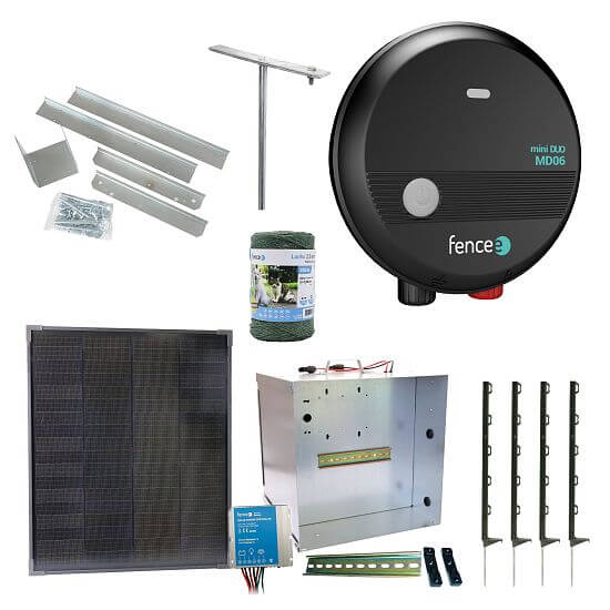 Zestaw ogrodzenia solarnego Expert - Kompletna przenośna skrzynka + elektryzator 0,6 J, panel 40 W, linka 2,5 mm