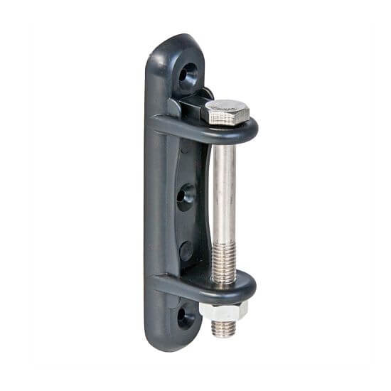 Izolator narożny na śrubę, do taśmy do 60 mm, z żelazną śrubą - 10 szt.
