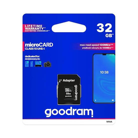 Karta pamięci Micro SDHC 32GB UHS-I Class 10, U1 z adapterem SD