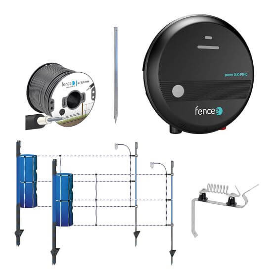 Zestaw elektrycznego pastucha przeciw dzikom - elektryzator - 2× siatka przeciw dzikom