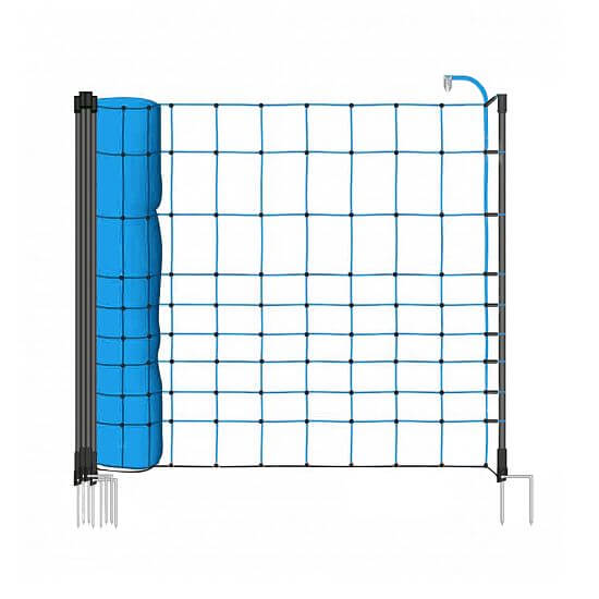Niebieska siatka ogrodzeniowa STANDARD do przeciw wilkom, wysokość 120 cm, 50 m, podwójna końcówka