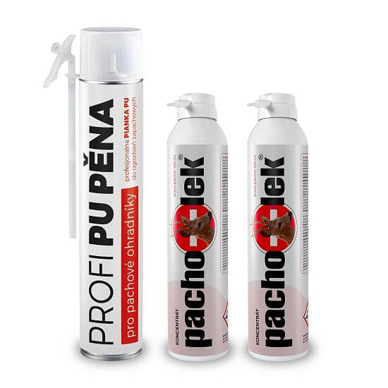 Zestaw DRIVE – profesjonalna bariera zapachowa chroniąca drogi przed kolizjami ze zwierzyną do 1,5 km, 1 szt. pianki PU + 2 szt. koncentratu