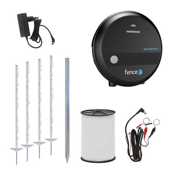 Zestaw ogrodzenia elektrycznego dla koni, kucyków, psów, bydła i przeciw szkodnikom - elektryzator DUO - taśma 200 m