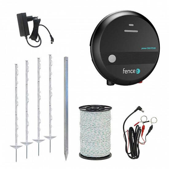 Zestaw ogrodzenia elektrycznego dla bydła, zwierzyny łownej, świń, owiec i kóz - elektryzator DUO - linka 400 m