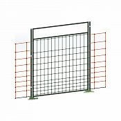Brama wjazdowa do elektrycznej siatki ogrodzeniowej, wysokość 125 cm, szerokość 83 cm, podwójna końcówka