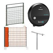 Zestaw ogrodzenia elektrycznego z siatką 112 cm dla drobiu - ochrona przed lisem, kuną, psem - źródło DUO - brama