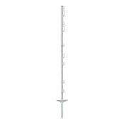 Plastikowy słupek do ogrodzenia elektrycznego, długość 125 cm, 9 oczek, biały